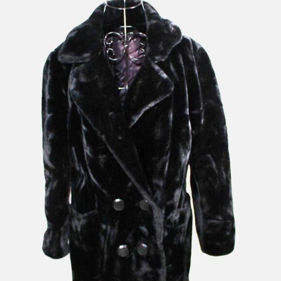 Vintage Faux Fur Coat Dark Brown M 8 Made in USA Dubrowski & Perlbinder - Picture 6 of 10